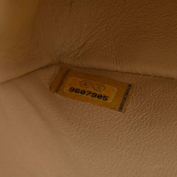 CHANEL Leather Matelasse Coco Mark W Flap Chain Shoulder Bag Beige Women's - Picture 8 of 10